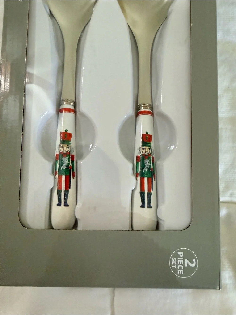 NIB 2 piece Christmas serving Utensils Nutcrackers soldiers